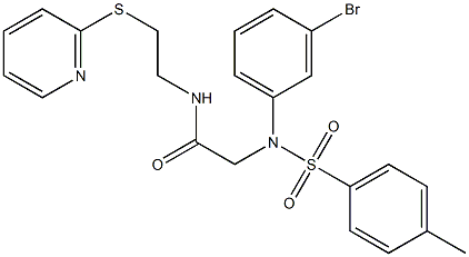 2-{3-bromo[(4-methylphenyl)sulfonyl]anilino}-N-[2-(2-pyridinylsulfanyl)ethyl]acetamide Struktur