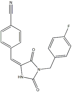 4-{[1-(4-fluorobenzyl)-2,5-dioxo-4-imidazolidinylidene]methyl}benzonitrile Struktur