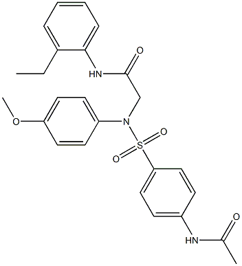 2-({[4-(acetylamino)phenyl]sulfonyl}-4-methoxyanilino)-N-(2-ethylphenyl)acetamide Struktur