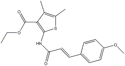 ethyl 2-{[3-(4-methoxyphenyl)acryloyl]amino}-4,5-dimethyl-3-thiophenecarboxylate Struktur