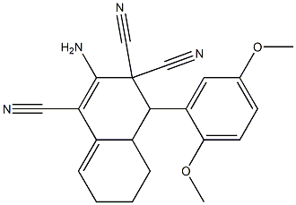 2-amino-4-(2,5-dimethoxyphenyl)-4a,5,6,7-tetrahydro-1,3,3(4H)-naphthalenetricarbonitrile Struktur