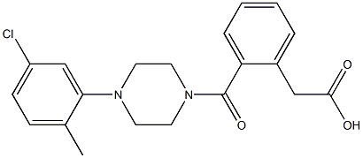 (2-{[4-(5-chloro-2-methylphenyl)-1-piperazinyl]carbonyl}phenyl)acetic acid Struktur