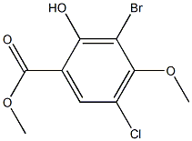 methyl 3-bromo-5-chloro-2-hydroxy-4-methoxybenzoate Struktur