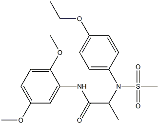 N-(2,5-dimethoxyphenyl)-2-[4-ethoxy(methylsulfonyl)anilino]propanamide Struktur