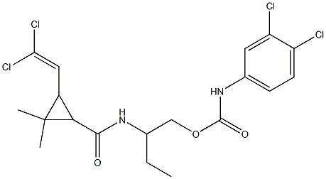 2-({[3-(2,2-dichlorovinyl)-2,2-dimethylcyclopropyl]carbonyl}amino)butyl 3,4-dichlorophenylcarbamate Struktur