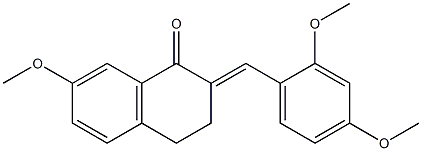 2-(2,4-dimethoxybenzylidene)-7-methoxy-3,4-dihydro-1(2H)-naphthalenone Struktur