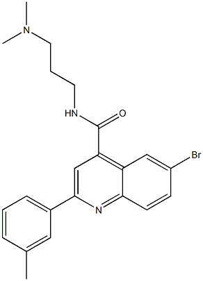 6-bromo-N-[3-(dimethylamino)propyl]-2-(3-methylphenyl)-4-quinolinecarboxamide Struktur