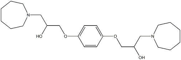 1-(1-azepanyl)-3-{4-[3-(1-azepanyl)-2-hydroxypropoxy]phenoxy}-2-propanol Struktur