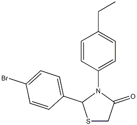 2-(4-bromophenyl)-3-(4-ethylphenyl)-1,3-thiazolidin-4-one Struktur