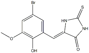 5-(5-bromo-2-hydroxy-3-methoxybenzylidene)-2-thioxo-4-imidazolidinone Struktur