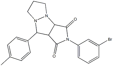 2-(3-bromophenyl)-9-(4-methylphenyl)tetrahydro-5H-pyrazolo[1,2-a]pyrrolo[3,4-c]pyrazole-1,3(2H,3aH)-dione Struktur