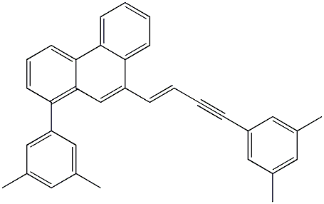 1-(3,5-dimethylphenyl)-9-[4-(3,5-dimethylphenyl)-1-buten-3-ynyl]phenanthrene Struktur