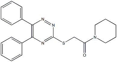 3-{[2-oxo-2-(1-piperidinyl)ethyl]sulfanyl}-5,6-diphenyl-1,2,4-triazine Struktur