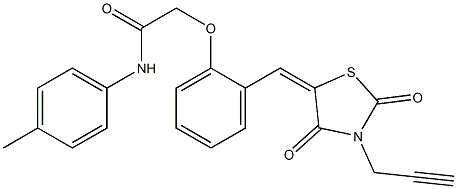 2-(2-{[2,4-dioxo-3-(2-propynyl)-1,3-thiazolidin-5-ylidene]methyl}phenoxy)-N-(4-methylphenyl)acetamide Struktur