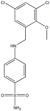 4-[(3,5-dichloro-2-methoxybenzyl)amino]benzenesulfonamide Struktur