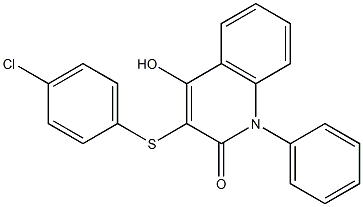 3-[(4-chlorophenyl)sulfanyl]-4-hydroxy-1-phenyl-2(1H)-quinolinone Struktur