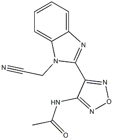 N-{4-[1-(cyanomethyl)-1H-benzimidazol-2-yl]-1,2,5-oxadiazol-3-yl}acetamide Struktur