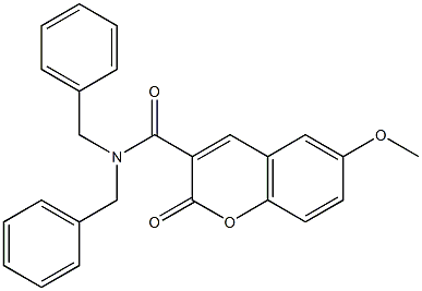 6-(methyloxy)-2-oxo-N,N-bis(phenylmethyl)-2H-chromene-3-carboxamide Struktur