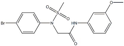 2-[4-bromo(methylsulfonyl)anilino]-N-(3-methoxyphenyl)acetamide Struktur