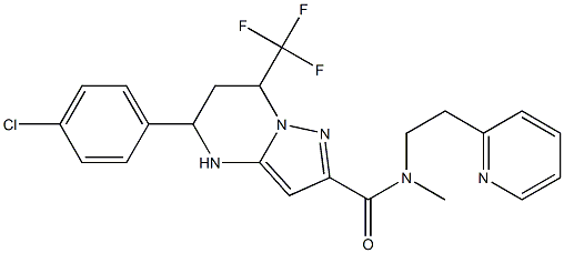 5-(4-chlorophenyl)-N-methyl-N-[2-(2-pyridinyl)ethyl]-7-(trifluoromethyl)-4,5,6,7-tetrahydropyrazolo[1,5-a]pyrimidine-2-carboxamide Struktur