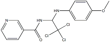 N-[2,2,2-trichloro-1-(4-methoxyanilino)ethyl]nicotinamide Struktur