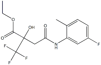 ethyl 4-(5-fluoro-2-methylanilino)-2-hydroxy-4-oxo-2-(trifluoromethyl)butanoate Struktur