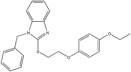 1-benzyl-2-{[2-(4-ethoxyphenoxy)ethyl]sulfanyl}-1H-benzimidazole Struktur