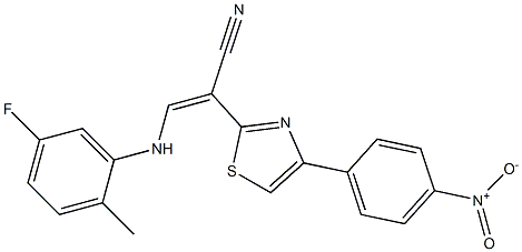 3-(5-fluoro-2-methylanilino)-2-(4-{4-nitrophenyl}-1,3-thiazol-2-yl)acrylonitrile Struktur