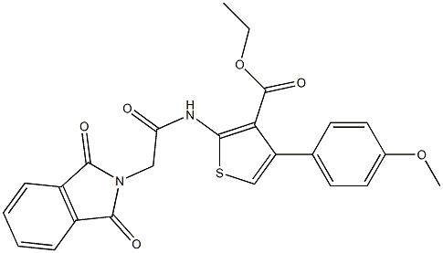 ethyl 2-{[(1,3-dioxo-1,3-dihydro-2H-isoindol-2-yl)acetyl]amino}-4-(4-methoxyphenyl)-3-thiophenecarboxylate Struktur