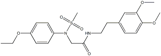 N-[2-(3,4-dimethoxyphenyl)ethyl]-2-[4-ethoxy(methylsulfonyl)anilino]acetamide Struktur