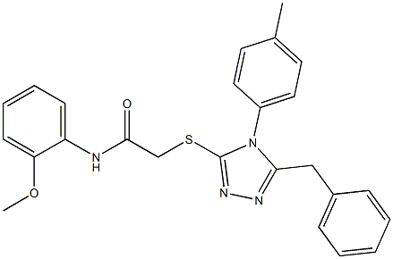 2-{[5-benzyl-4-(4-methylphenyl)-4H-1,2,4-triazol-3-yl]sulfanyl}-N-(2-methoxyphenyl)acetamide Struktur