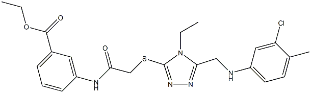 ethyl 3-{[({5-[(3-chloro-4-methylanilino)methyl]-4-ethyl-4H-1,2,4-triazol-3-yl}sulfanyl)acetyl]amino}benzoate Struktur