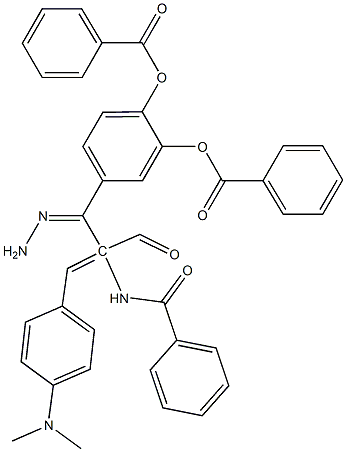 4-(2-{2-(benzoylamino)-3-[4-(dimethylamino)phenyl]acryloyl}carbohydrazonoyl)-2-(benzoyloxy)phenyl benzoate Struktur