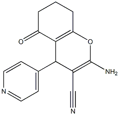 2-amino-5-oxo-4-(4-pyridinyl)-5,6,7,8-tetrahydro-4H-chromene-3-carbonitrile Struktur