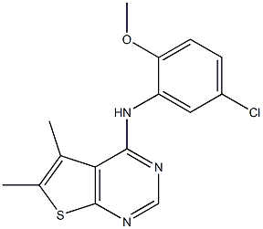 N-(5-chloro-2-methoxyphenyl)-N-(5,6-dimethylthieno[2,3-d]pyrimidin-4-yl)amine Struktur