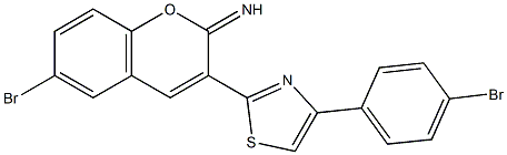 6-bromo-3-[4-(4-bromophenyl)-1,3-thiazol-2-yl]-2H-chromen-2-imine Struktur