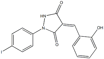 4-(2-hydroxybenzylidene)-1-(4-iodophenyl)-3,5-pyrazolidinedione Struktur