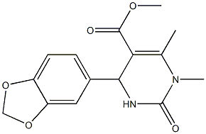 methyl 4-(1,3-benzodioxol-5-yl)-1,6-dimethyl-2-oxo-1,2,3,4-tetrahydro-5-pyrimidinecarboxylate Struktur