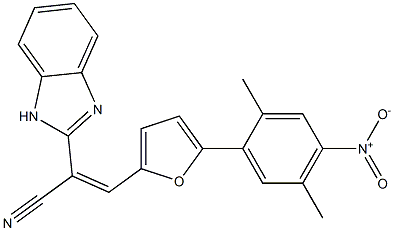 2-(1H-benzimidazol-2-yl)-3-(5-{4-nitro-2,5-dimethylphenyl}-2-furyl)acrylonitrile Struktur