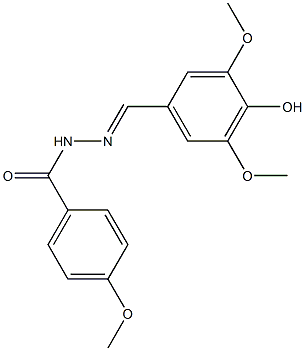 N'-(4-hydroxy-3,5-dimethoxybenzylidene)-4-methoxybenzohydrazide Struktur