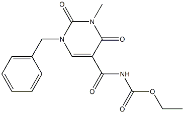 ethyl (1-benzyl-3-methyl-2,4-dioxo-1,2,3,4-tetrahydro-5-pyrimidinyl)carbonylcarbamate Struktur