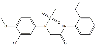 2-[3-chloro-4-methoxy(methylsulfonyl)anilino]-N-(2-ethylphenyl)acetamide Struktur