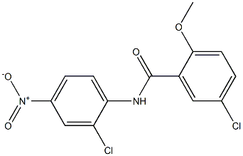 5-chloro-N-{2-chloro-4-nitrophenyl}-2-methoxybenzamide Struktur