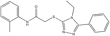 2-[(4-ethyl-5-phenyl-4H-1,2,4-triazol-3-yl)sulfanyl]-N-(2-methylphenyl)acetamide Struktur