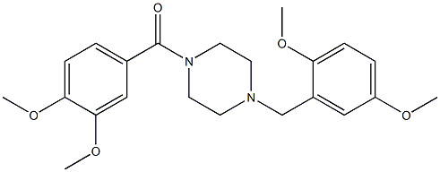 1-(3,4-dimethoxybenzoyl)-4-(2,5-dimethoxybenzyl)piperazine Struktur