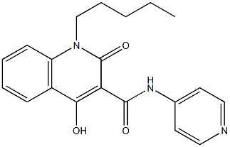 4-hydroxy-2-oxo-1-pentyl-N-(4-pyridinyl)-1,2-dihydro-3-quinolinecarboxamide Struktur