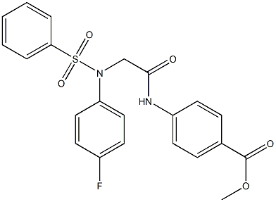 methyl 4-({[(4-fluorophenyl)(phenylsulfonyl)amino]acetyl}amino)benzoate Struktur