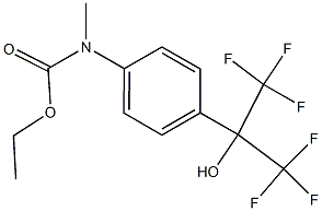 ethyl methyl{4-[2,2,2-trifluoro-1-hydroxy-1-(trifluoromethyl)ethyl]phenyl}carbamate Struktur