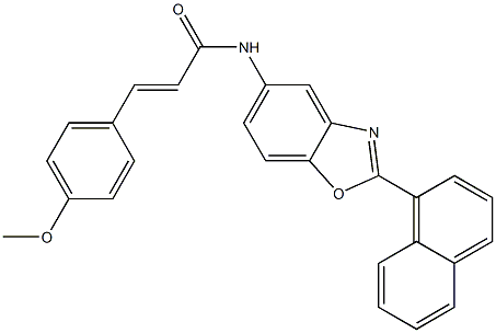 3-(4-methoxyphenyl)-N-[2-(1-naphthyl)-1,3-benzoxazol-5-yl]acrylamide Struktur