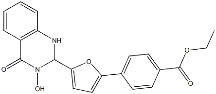 ethyl 4-[5-(3-hydroxy-4-oxo-1,2,3,4-tetrahydro-2-quinazolinyl)-2-furyl]benzoate Struktur